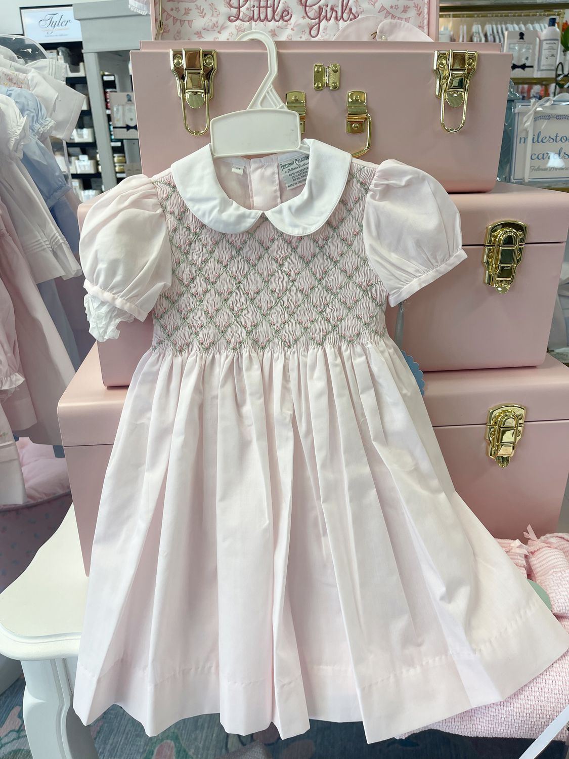 ROSEBUD DIAMOND SMOCKED DRESS