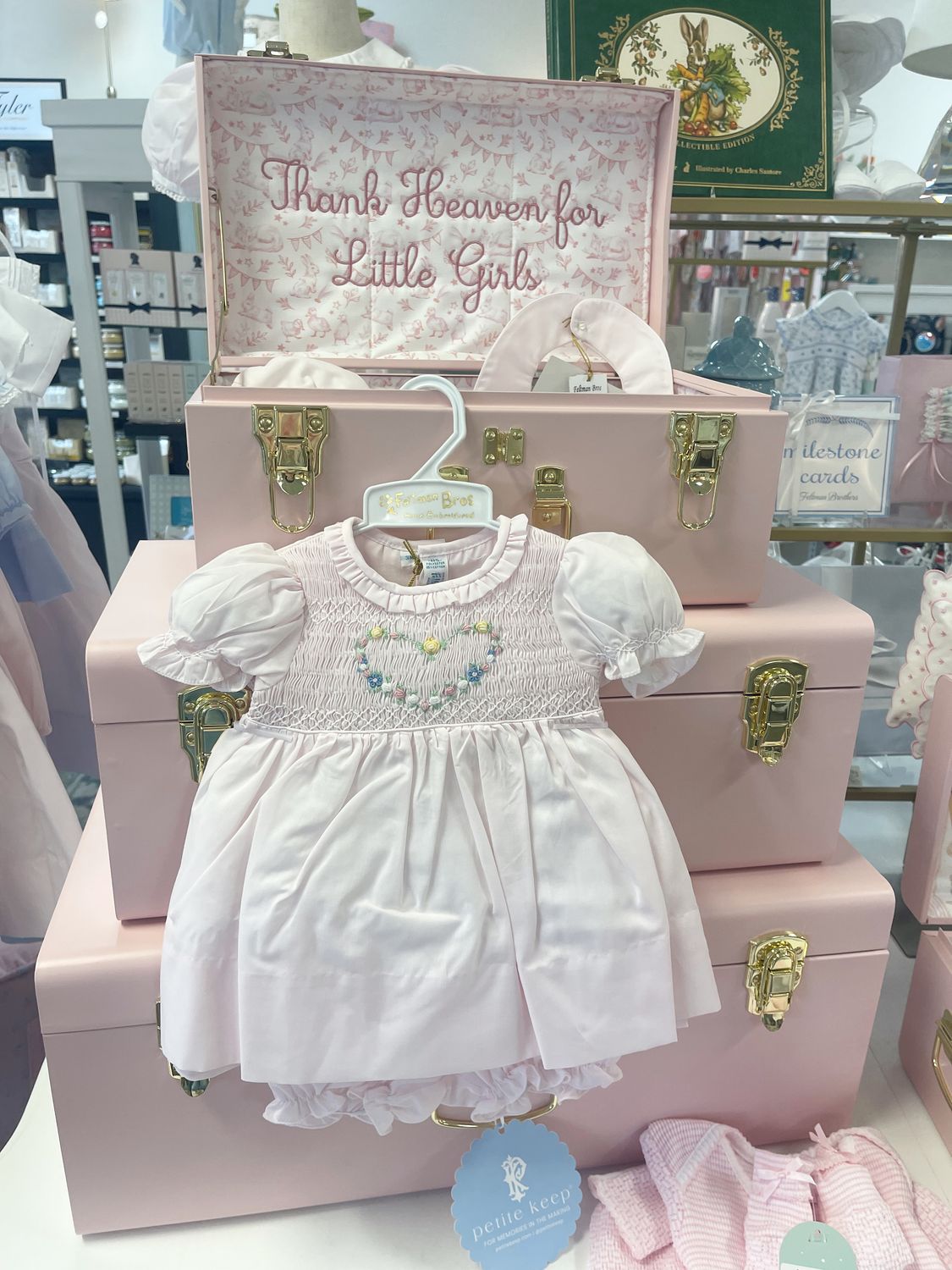 GIRLS SMOCKED HEART DRESS