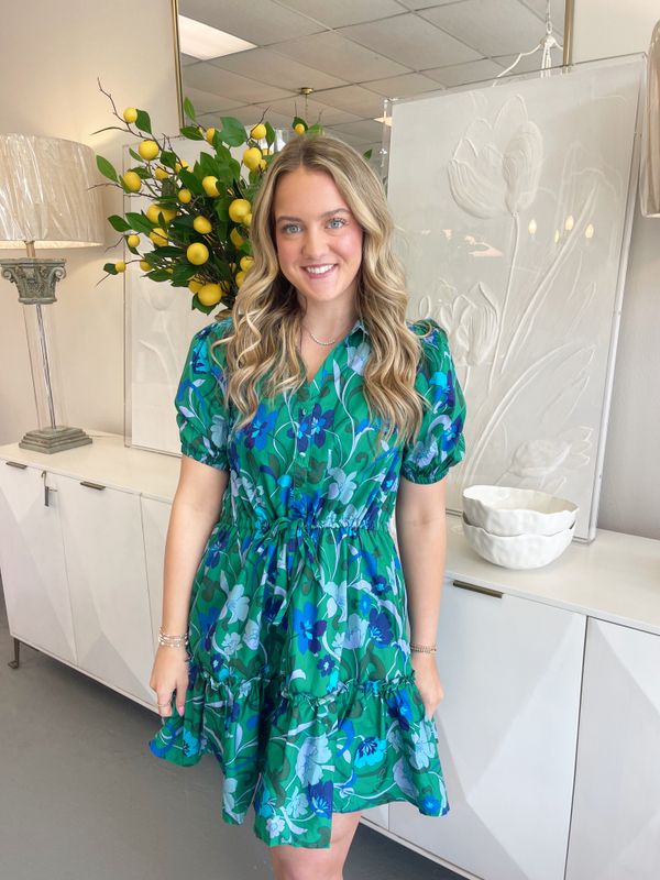 Stacie Button Down Mini Dress Lomeli Floral