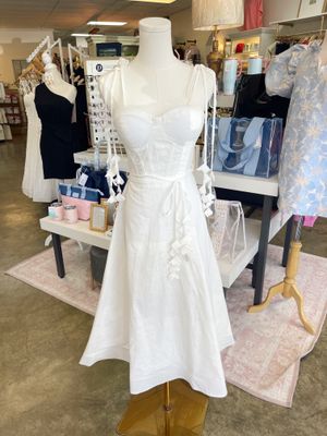 Bustier Shoulder Tie Dress 