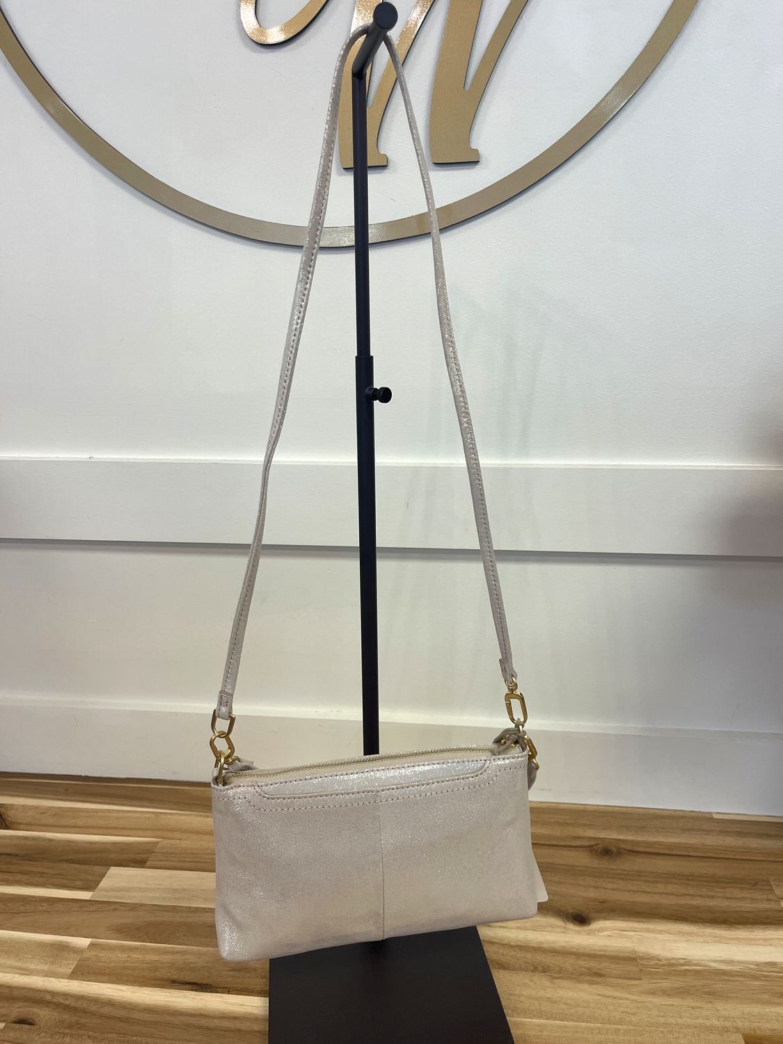 DARCY CROSSBODY (sand shimmer)