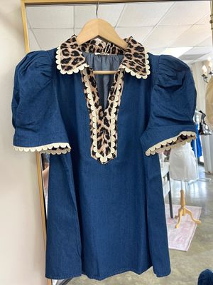 Puff Shoulder Lovely Denim Top Denim