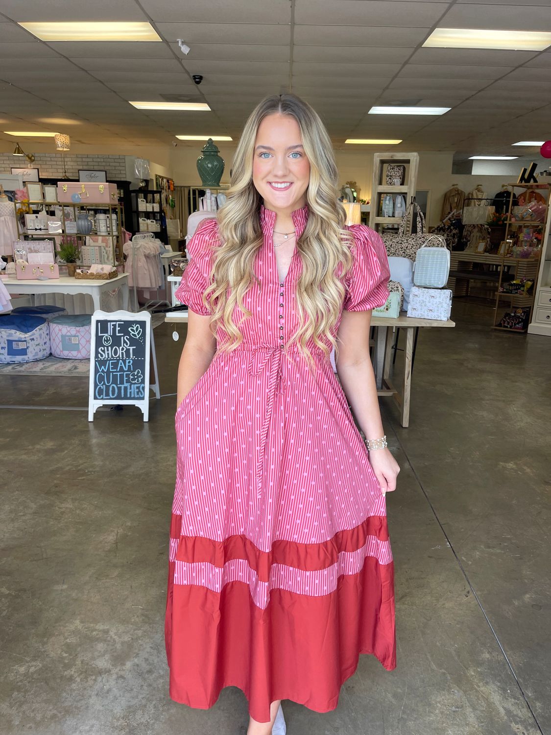 STRIPE &amp; POLKA DOT DRESS