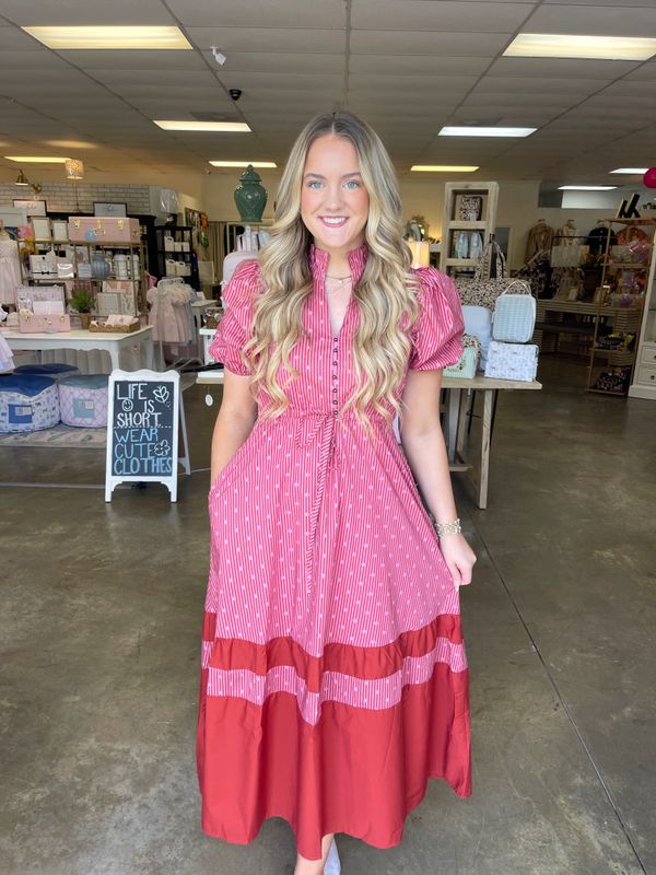 STRIPE &amp; POLKA DOT DRESS