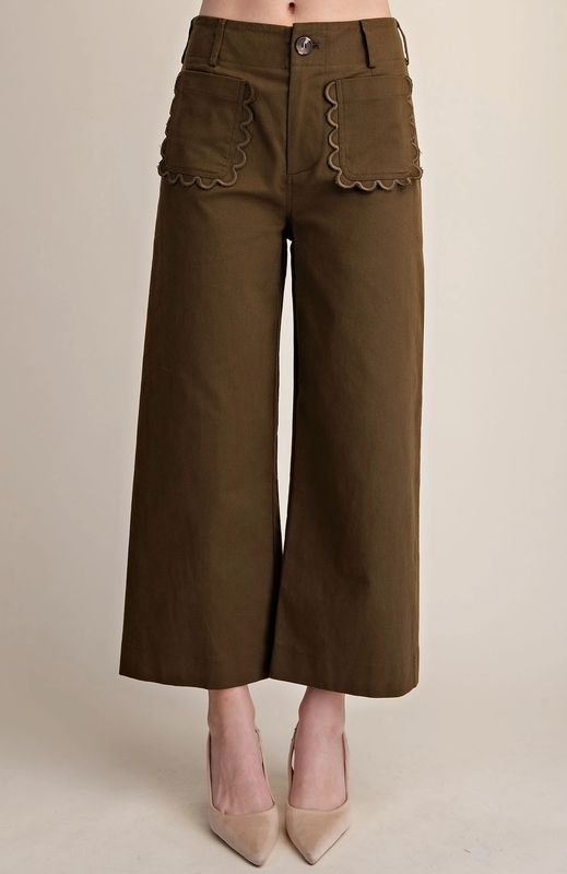 SCALLOP DETAIL POCKET PANT