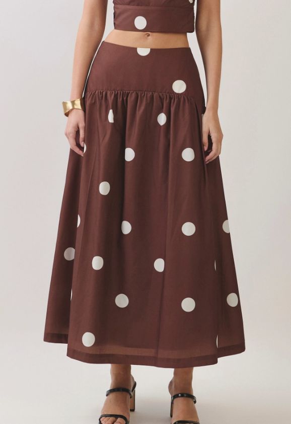 CHOCOLATE POLKA DOT SKIRT 