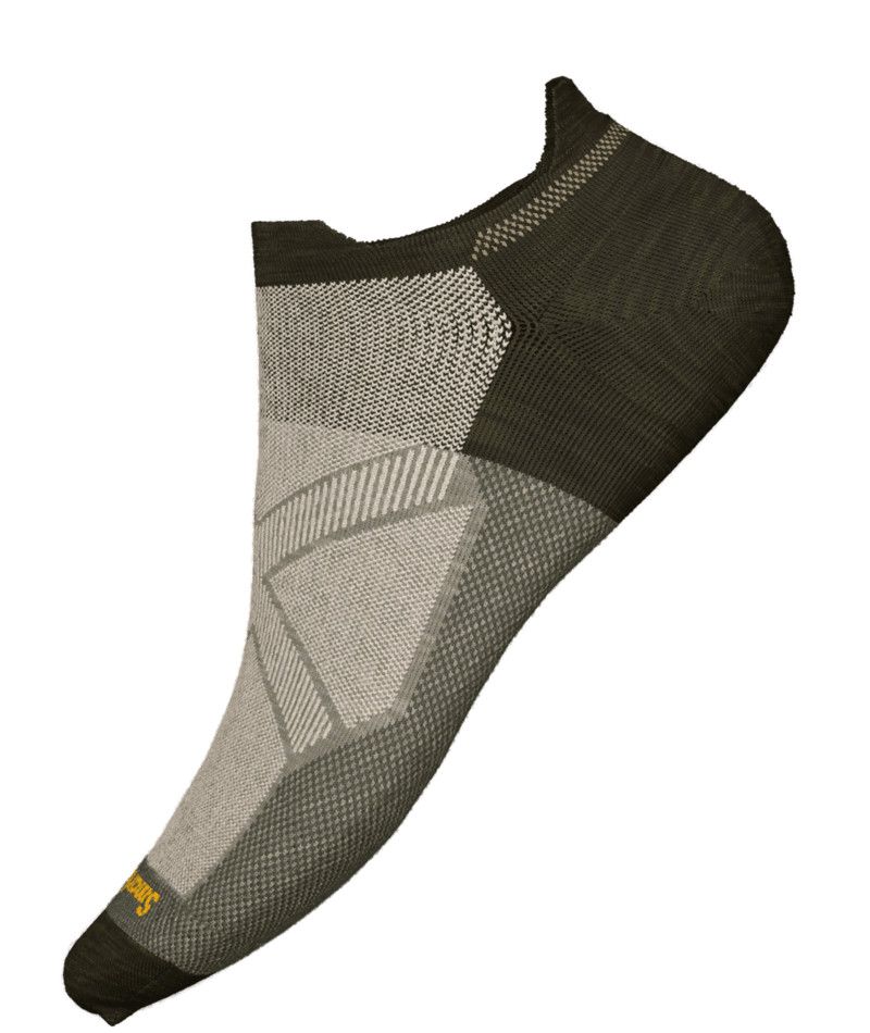 SMARTWOOL MENS BIKE ZERO CUSHION LOW ANKLE SOCKS 24, Color: FOSSIL, Size: MEDIUM