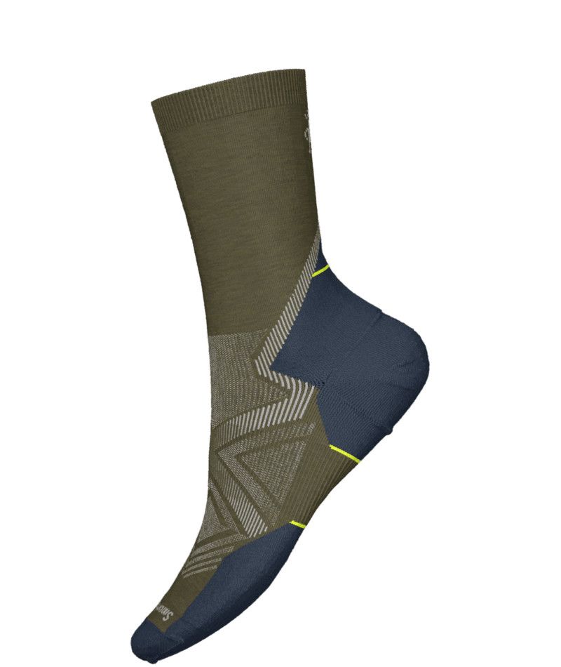 SMARTWOOL MENS RUN TARGETED CUSHION MID CREW SOCKS 24, Color: WINTER MOSS, Size: MEDIUM