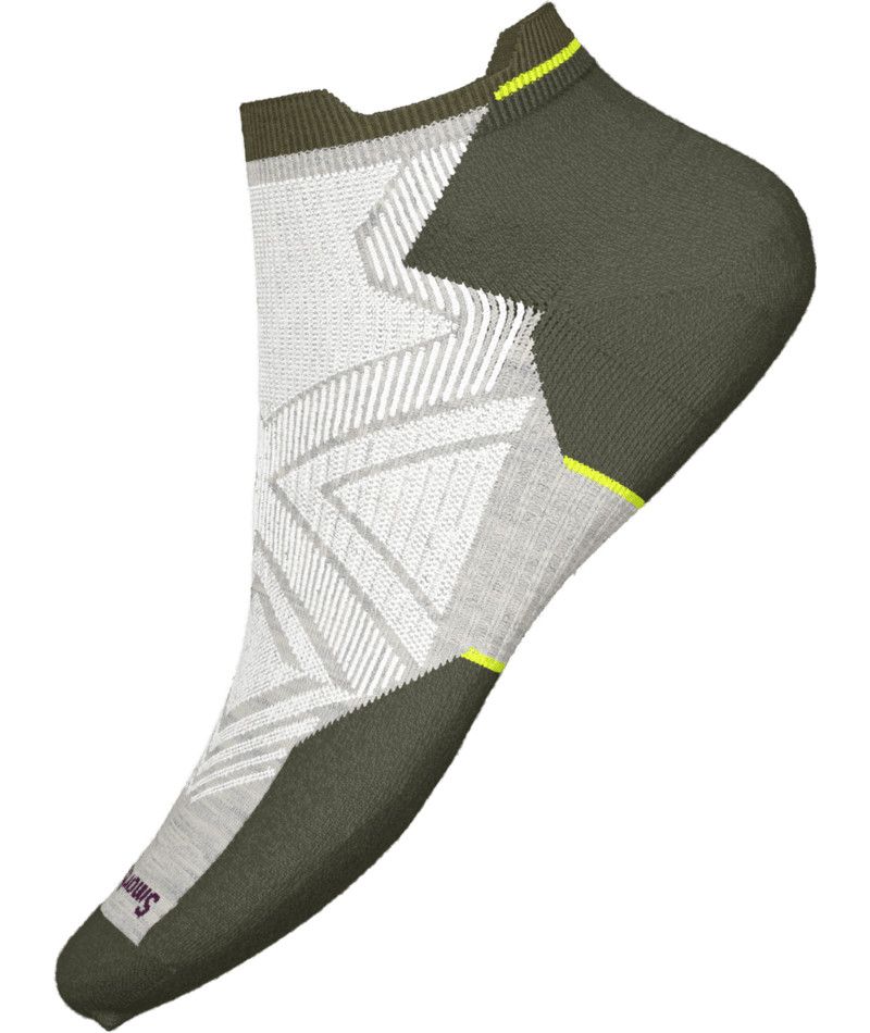 SMARTWOOL MENS RUN TARGETED CUSHION LOW ANKLE SOCKS 24, Color: ASH, Size: MEDIUM
