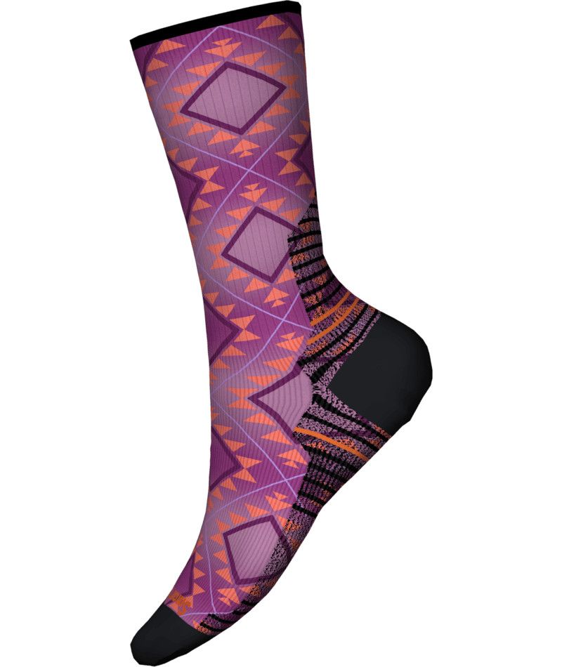 SMARTWOOL WOMENS HIKE LIGHT CUSHION SOUTHWEST TILE PRINT CREW SOCKS 24, Color: MEADOW MAUVE, Size: SMALL