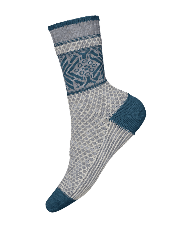 SMARTWOOL UNISEX EVERYDAY POPCORN SNOWFLAKE PATTERN CREW SOCKS 24