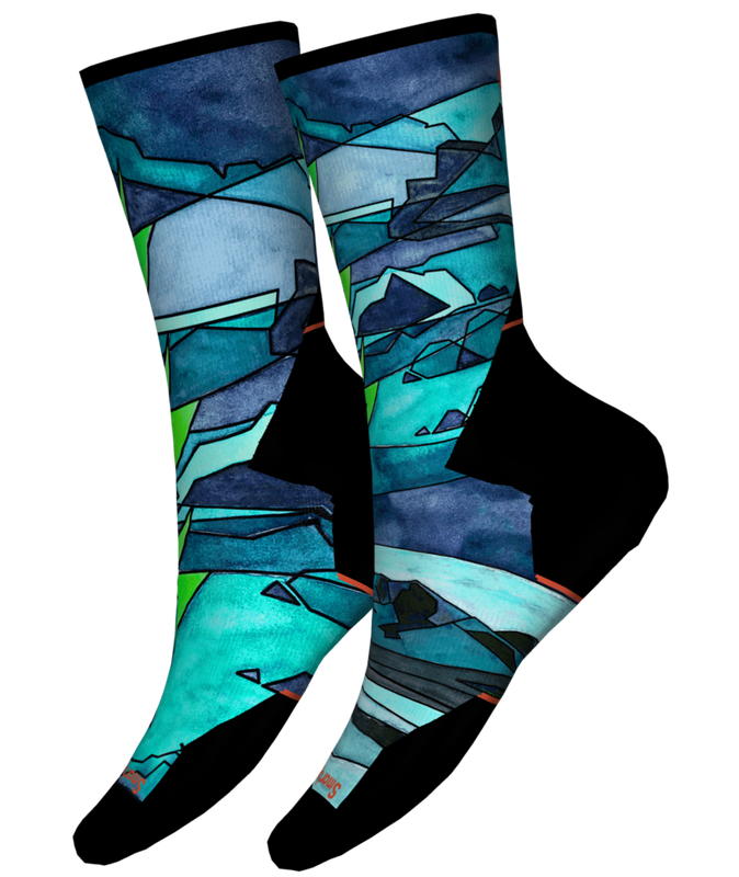SMARTWOOL MENS ATHLETE EDITION RUN PRINT CREW SOCKS 24