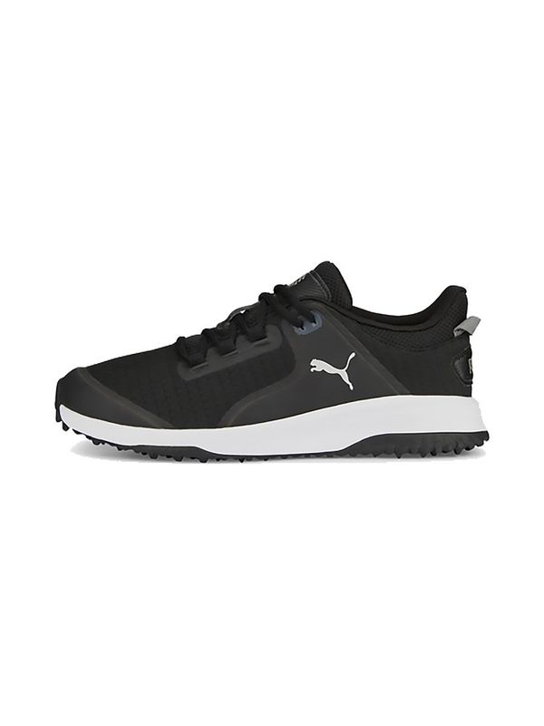 LEFT VIEW OF PUMA MENS FUSION GRIP SPIKELESS GOLF SHOES WITH CUSHIONING AND SPIKELESS TRACTION