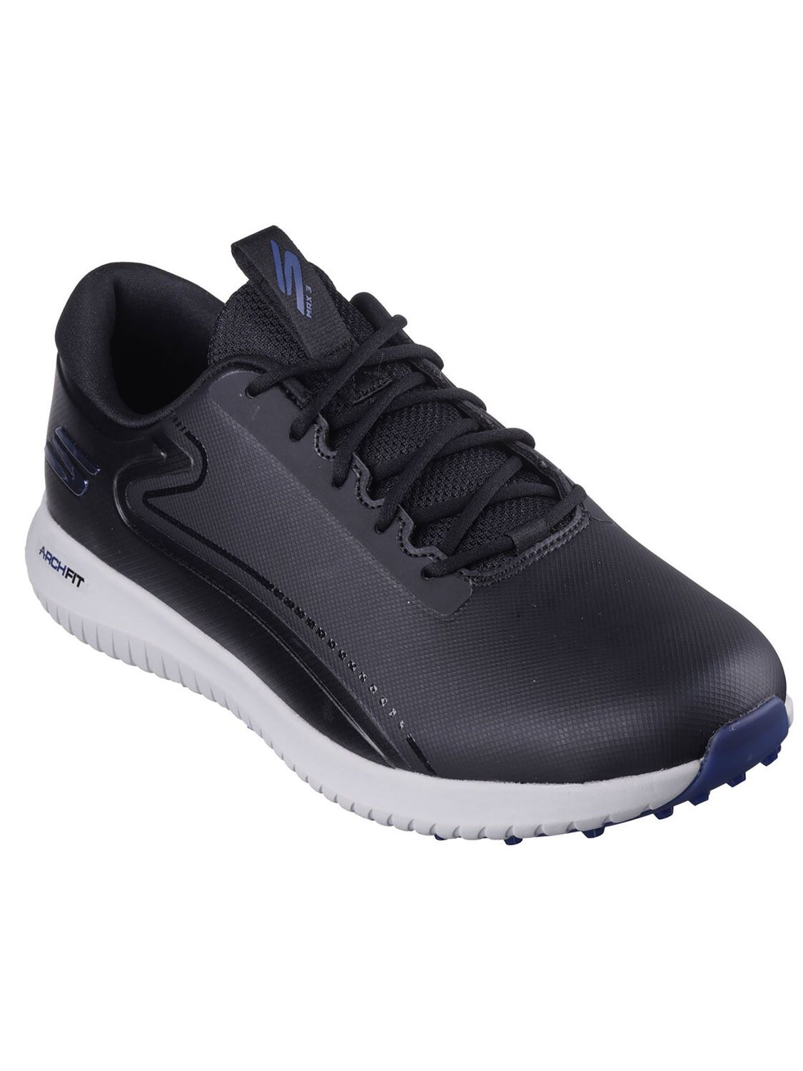 SKECHERS MENS GO GOLF MAX 3 SPIKELESS GOLF SHOES 24, Color: BLACK/GRAY, Size: 9 WIDE