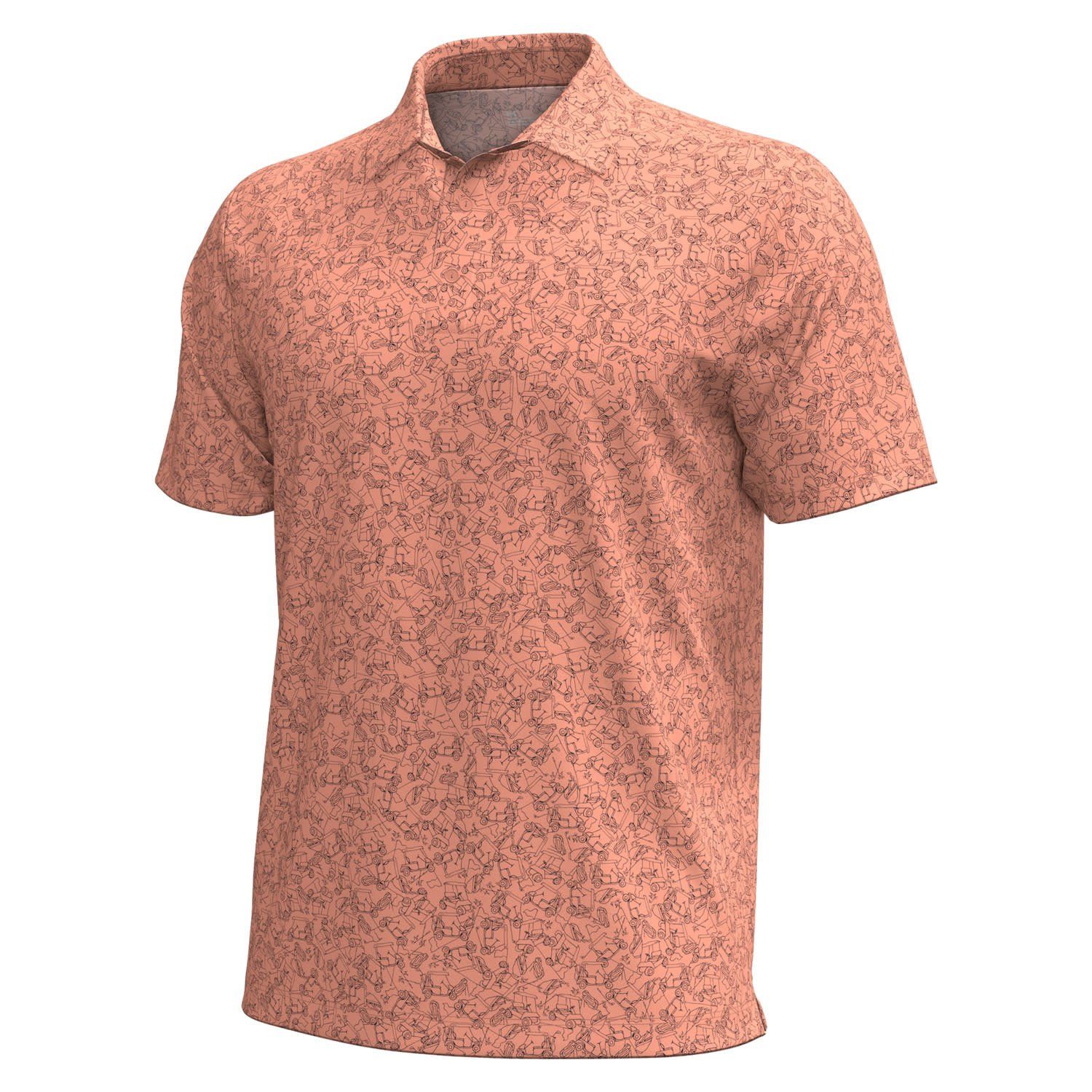 UNDER ARMOUR MENS PLAYOFF 3.0 DOODLE COURSE POLO 24, Color: FLARE ORANGE, Size: MEDIUM