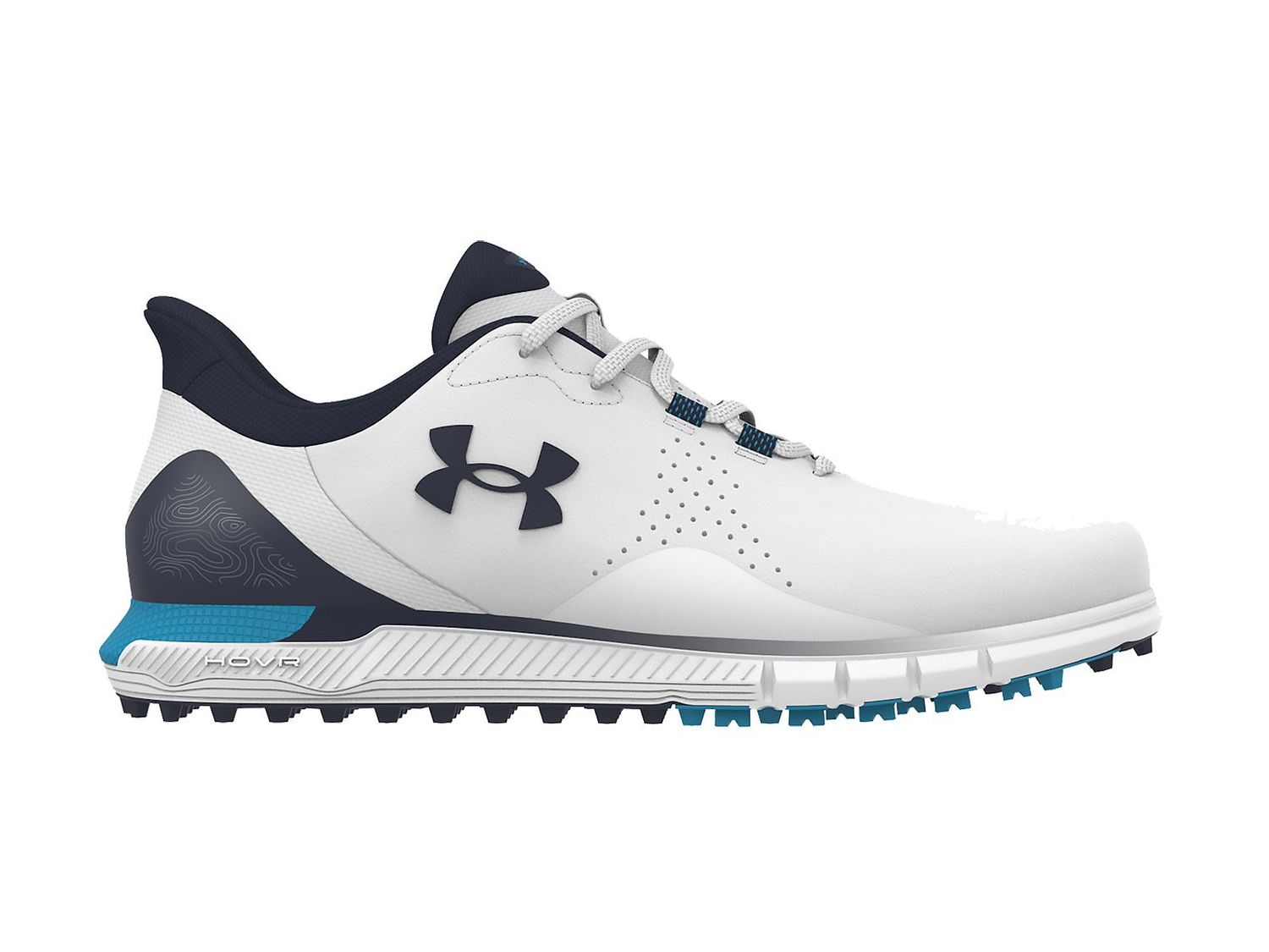 UNDER ARMOUR MENS DRIVE FADE SPIKELESS GOLF SHOES 24, Color: WHITE/ACCENT, Size: 9