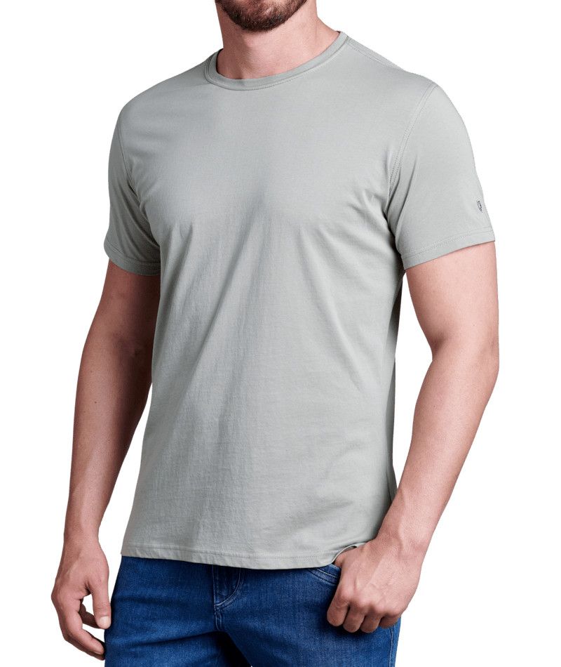 MAIN IMAGE OF KUHL MENS SUPERAIR SHORT SLEEVE SHIRT IN LIMESTONE SMALL WITH WILDFIBRE™ COTTON
