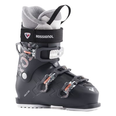 FRONT VIEW OF ROSSIGNOL WOMENS KELIA 50 DOWNHILL SKI BOOT WITH RELAXED FIT AND COMFOR FIT LINER