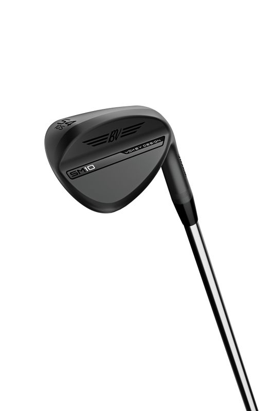 FRONT VIEW OF TITLEIST UNISEX VOKEY SM10 JET BLACK WEDGE WITH MAXIMUM SPIN AND SHOT VERSATILITY
