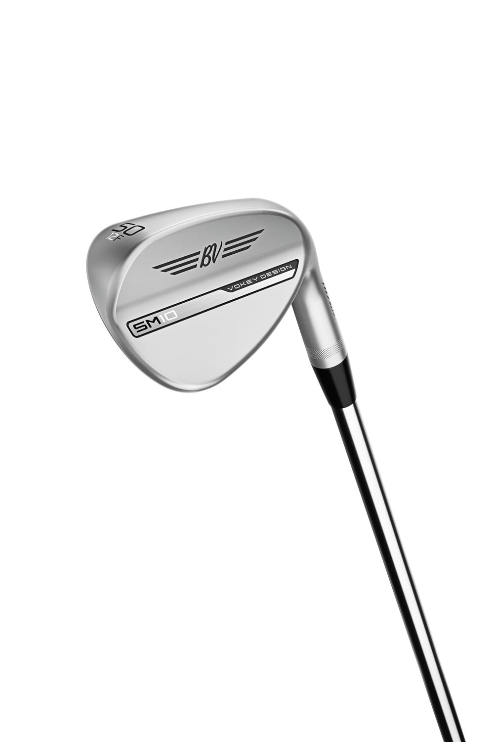 FRONT VIEW OF TITLEIST UNISEX VOKEY SM10 TOUR CHROME WEDGE WITH MAXIMUM SPIN AND SHOT VERSATILITY