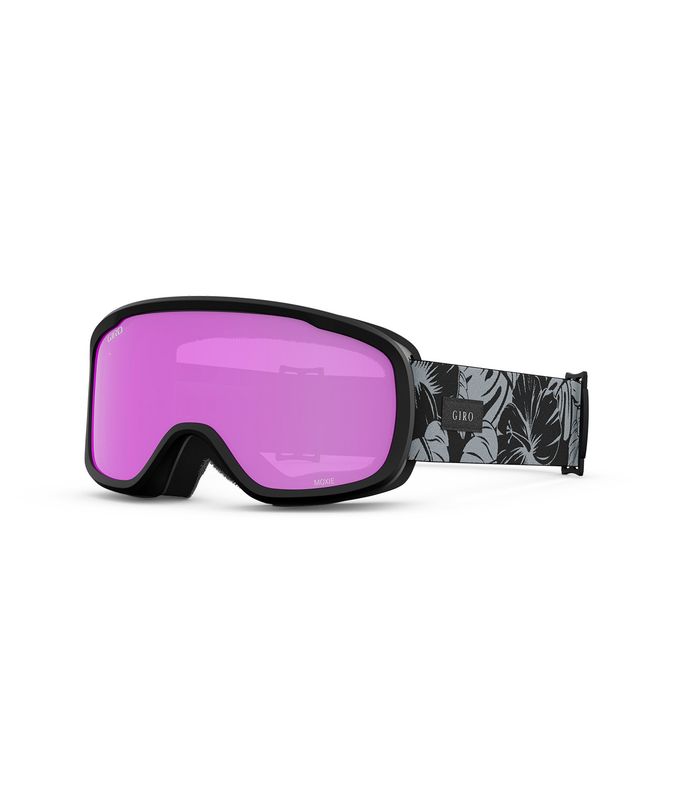 MAIN VIEW OF GIRO WOMENS MOXIE GOGGLES IN BLACK/GREY BOTANICAL LX AMBER PINK/YELLOW