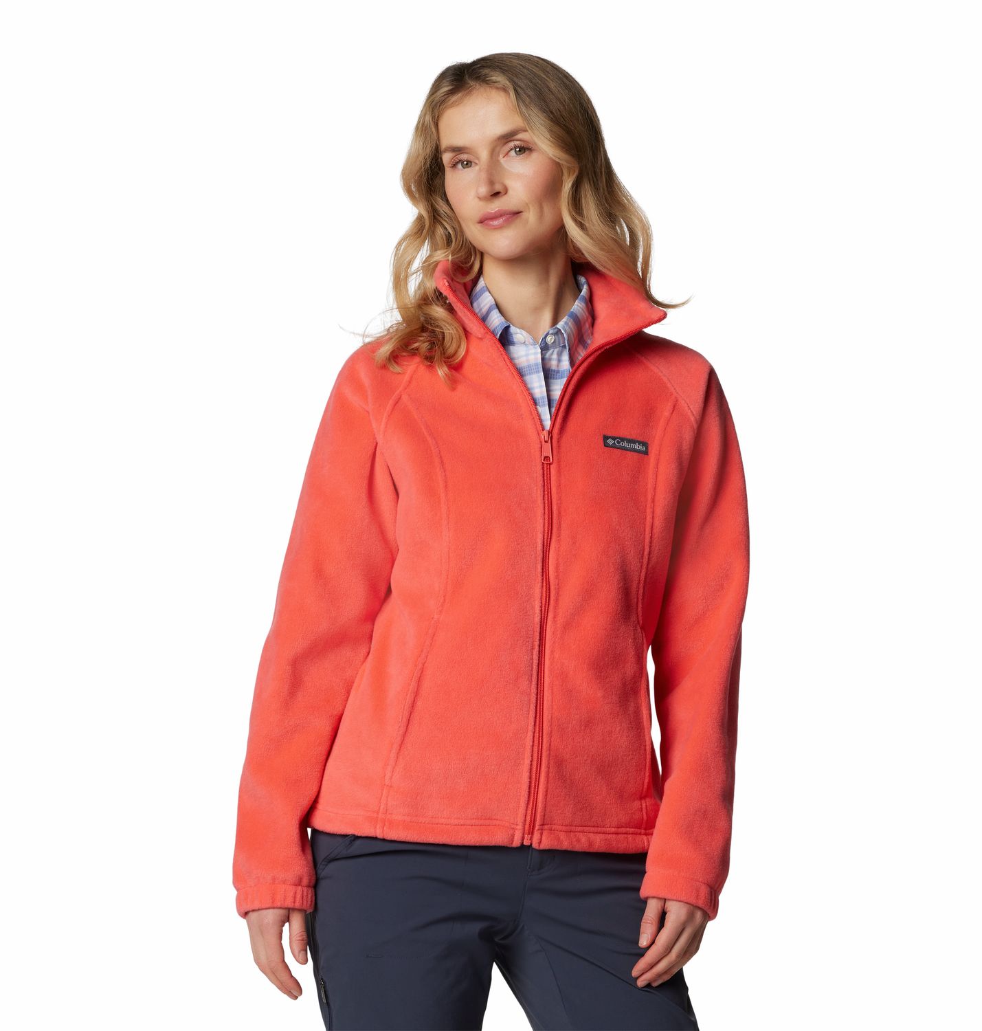 COLUMBIA WOMENS BENTON SPRINGS FULL ZIP SWEATER 24, Color: JUICY, Size: XS
