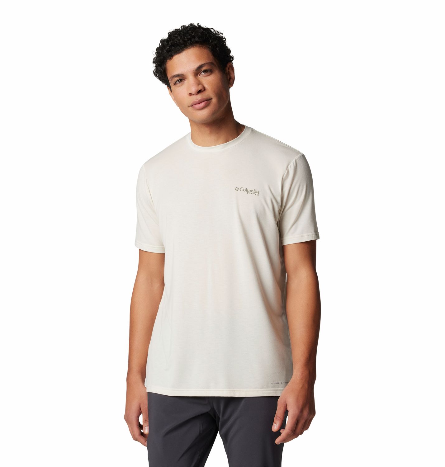 COLUMBIA MENS PFG UNCHARTED TECH SHORT SLEEVE SHIRT 24, Color: STONE BEST CAST, Size: SMALL