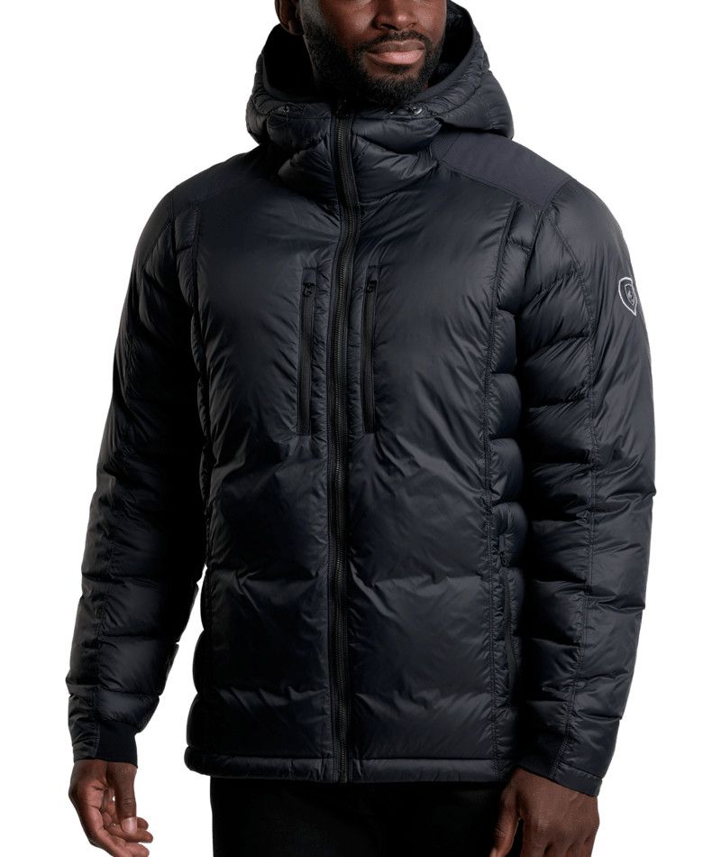 MAIN IMAGE OF KUHL MENS CROSSFIRE HOODED WINTER JACKET IN BLACKOUT MEDIUM