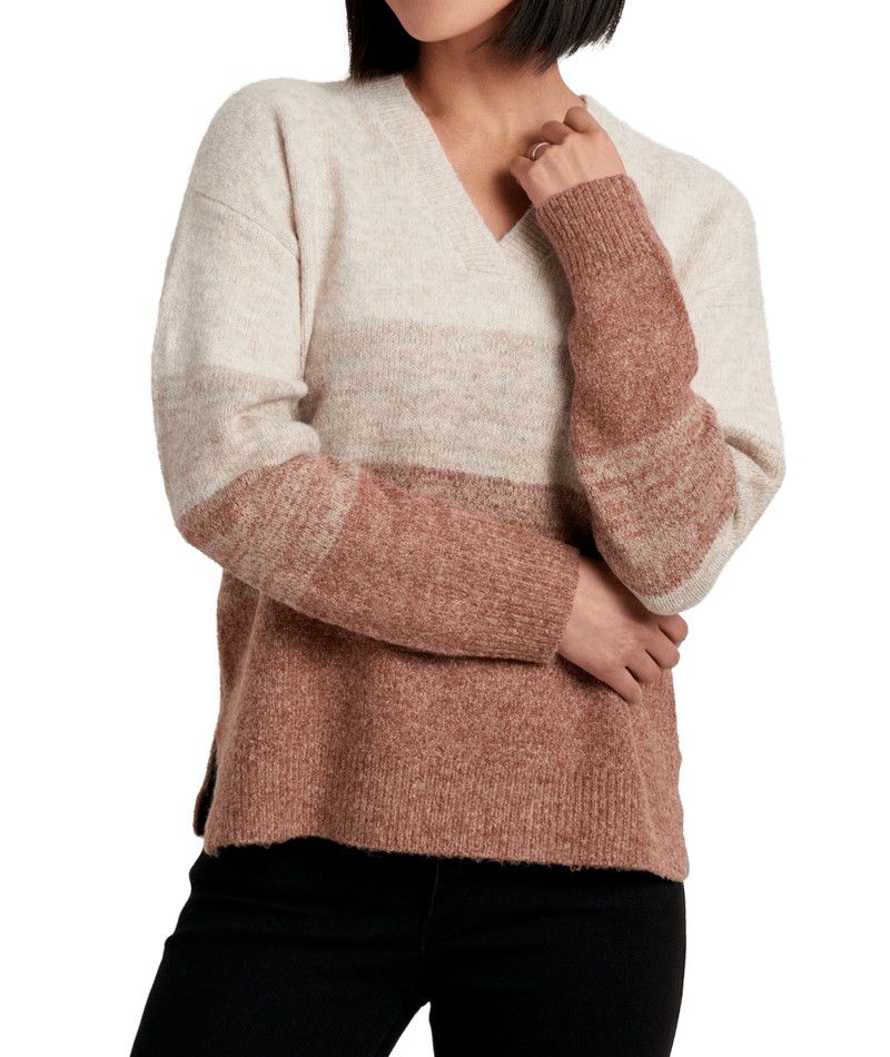 MAIN IMAGE OF KUHL WOMENS OMBRE SWEATER IN RUST XS WITH CHUNKY KNIT FOR SOFT, COZY WARMTH