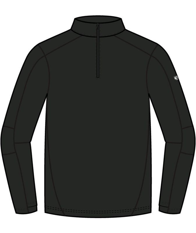 FRONT VIEW OF KUHL MENS INVIGORATR 1/4 ZIP SWEATER IN RAVEN
