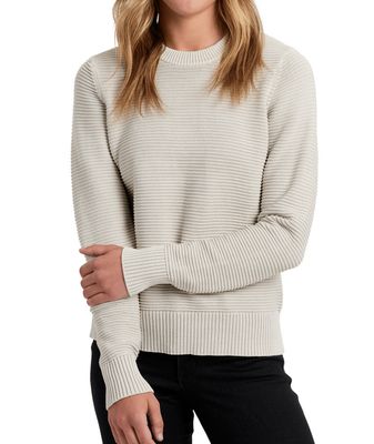 FRONT VIEW OF KUHL WOMENS SOFIE SWEATER IN DOVE