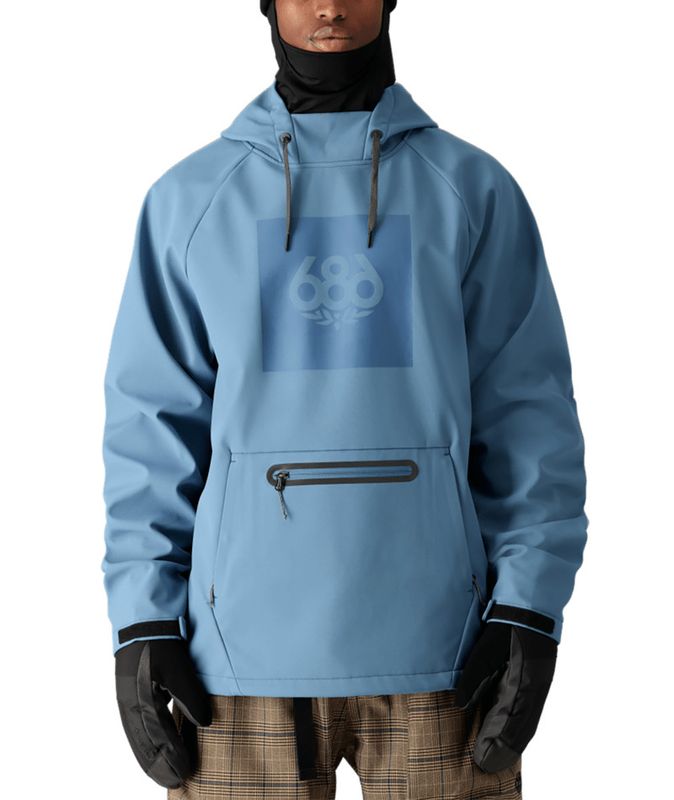 MAIN IMAGE OF 686 MENS WATERPROOF HOODIE IN STELLAR BLUE SMALL WITH INFIDRY® 10K AND STRETCH