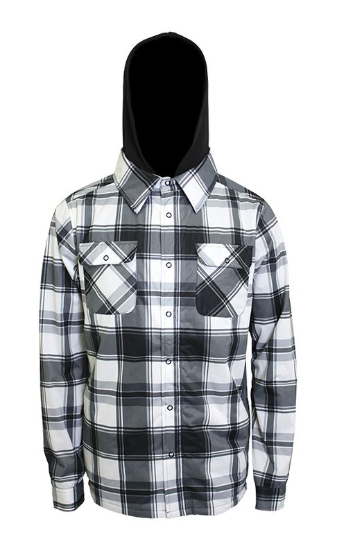FRONT VIEW OF TURBINE MENS MIDTOWN FLANNEL WINTER JACKET IN GRAY