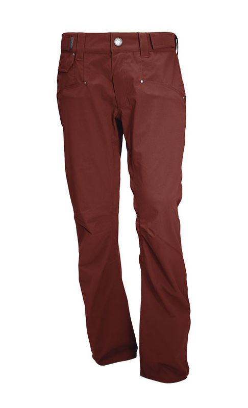 FRONT VIEW OF TURBINE MENS E2F SNOWPANT IN RED MULCH