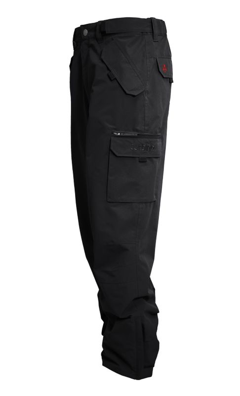 FRONT VIEW OF TURBINE MENS FDGB SNOWPANT IN BLACK