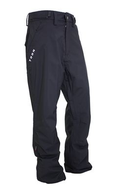 FRONT VIEW OF TURBINE MENS EBO SNOWPANT IN BLACK