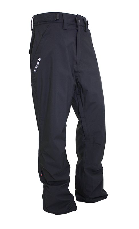 FRONT VIEW OF TURBINE MENS EBO SNOWPANT IN BLACK