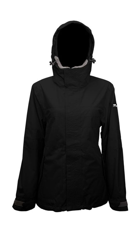 FRONT VIEW OF TURBINE WOMENS AVIATOR WINTER JACKET IN BLACK