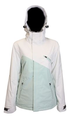 FRONT VIEW OF TURBINE WOMENS ELEVATION WINTER JACKET IN BRIGHT WHITE