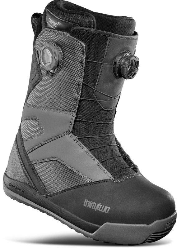 MAIN IMAGE OF THIRTY TWO MENS STW DOUBLE BOA SNOWBOARD BOOTS IN BLACK/CHARCOAL 11 WITH 1:1 LASTING