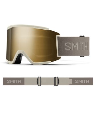 FRONT VIEW OF SMITH UNISEX SQUAD XL GOGGLES IN CHALK CHROMAPOP SUN BLACK GOLD MIRROR