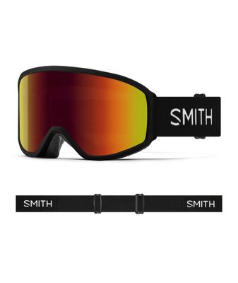 FRONT VIEW OF SMITH UNISEX REASON OTG GOGGLES IN BLACK RED SOL-X MIRROR