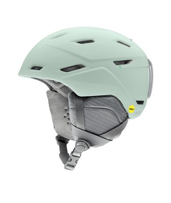 FRONT VIEW OF SMITH WOMENS MIRAGE MIPS HELMET IN MATTE ALPINE ICE