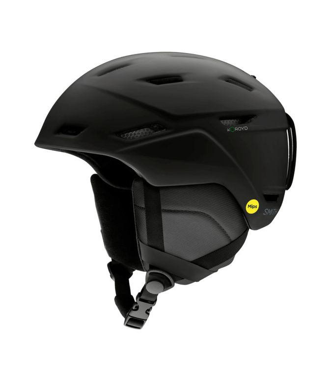 FRONT VIEW OF SMITH MENS MISSION MIPS HELMET IN MATTE BLACK