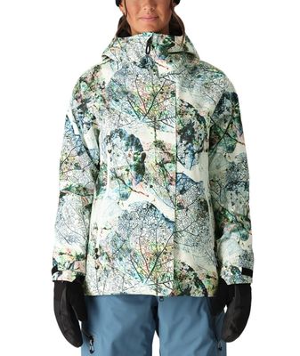 FRONT VIEW OF 686 WOMENS WHISPER INSULATED WINTER JACKET IN WHITE XRAY