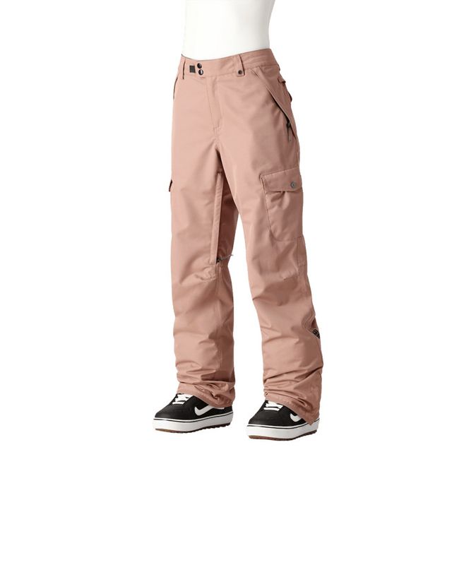 FRONT VIEW OF 686 WOMENS AURA INSULATED CARGO SNOWPANT IN ANTLER