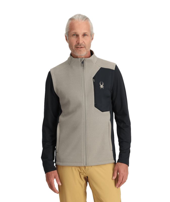 FRONT VIEW OF SPYDER MENS BANDIT VEST IN CONCRETE