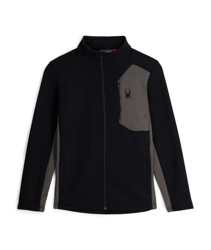 FRONT VIEW OF SPYDER MENS BANDIT SWEATER IN BLACK