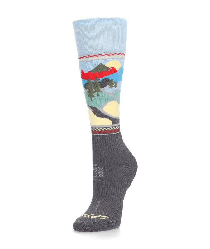 FRONT VIEW OF SPYDER WOMENS SWEEP SKI SOCKS IN MULTI
