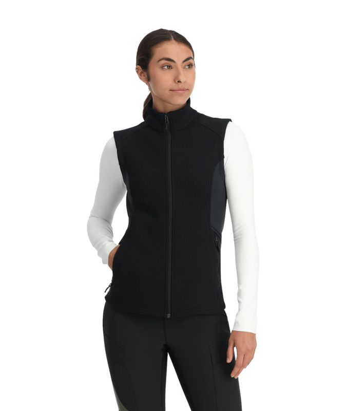 FRONT VIEW OF SPYDER WOMENS BANDITA VEST IN BLACK
